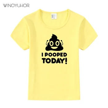 Som Pooped Dnes Tlačiť T-Shirt Deti, Dievčatá V Lete Krátke Rukáv Tričko Bavlnené Detské Chlapčenské Odevy Legrační Karikatúra Tričko