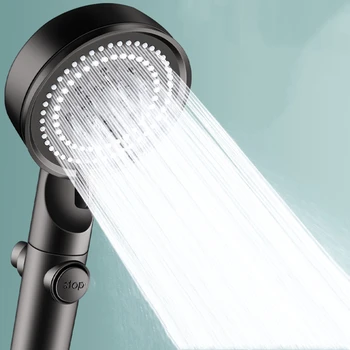 Sprcha Hlavy Nastaviteľné v 5 Režimoch Vysokým Tlakom Showerheads Vody Ukladanie Jedno-Tlačidlo Stop Trysky s Hadicou Kúpeľňových Doplnkov