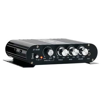 ST-838 HIFI Zosilňovač 2.1 Kanálový Auto MP3 Mini Amp AUX Vstup, Vysoké a Nízke Basy Úprava Super Bass 20Wx2+40 W Zosilňovač