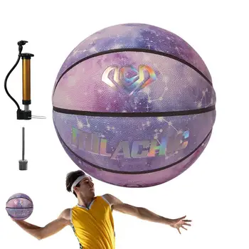 Svietiť V Tme Basketbal Reflexné Self-Osvetlenie Holographics Basketbal Vonkajšie Ulici Kompozitné PU Kožené Lopty