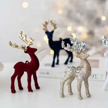Trblietavé Simulácia Sobov 2024 DIY Zvierat Vianočný Strom Prívesok PVC Vianoce Elk Veselé Dekorácie
