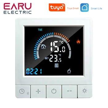 TUYA WiFi Smart Termostat Regulátor Teploty Pre Elektrické Podlahové Vykurovanie Voda Plynový Kotol, Digitálny LCD Displej na Stenu