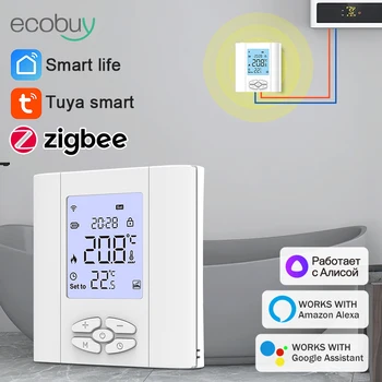 Tuya Zigbee Termostat Smart Kúrenie Batérie Pre Vody Plynový Kotol, Podlahové Kúrenie Radič Alexa Domovská Stránka Google Asistent Alice