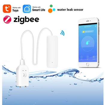 Tuya Zigbee Únik Vody Senzor Detektora Inteligentné Prepojenie s Ventilom Manipulátor Podpora Smart Život APP Vzdialený Monitoring