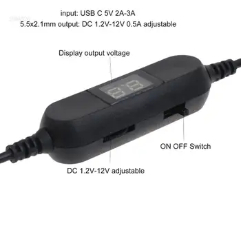 Univerzálny 50 cm USB, až 5.5x2.1mm 2V-12V Nastaviteľné Napájací Kábel Vymeňte LR03 LR6AA 9V Batéria Nastavenie Napätia Kábla