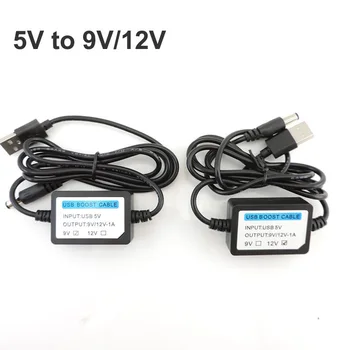USB DC 5V na 9V/12V 1A 5,5 mm x2.5 mm Krok Modul Prevodníka Adaptér USB Nabíjanie Power Boost kábel drôt pre router powerbank o1