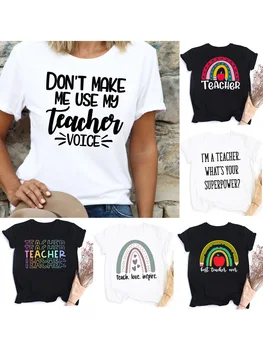 Učitelia veľmoc, Učiteľ života tričko Krátky Rukáv Harajuku Grafické Tees Ženy O-krku Bežné Tričko Camisetas Mujer Móda