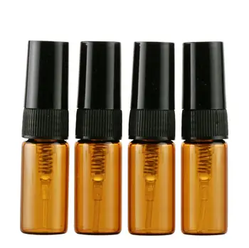 Veľkoobchod 3ml Hnedé Mini Sklo Naplniteľné Spreji Vzorky Hmly Postrekovač Parfum Sklenená Nádoba