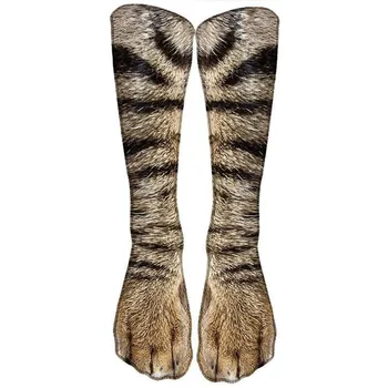 Veľkoobchod 50Pairs Mužov 3D Tlač Ponožky Street Style Tiger, Leopard Opice Mačka Vzorované Zvierat Skateboard Bavlna Šťastný Ponožka 40 CM