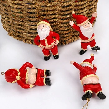Vianočné Dekorácie Hravé Santa Claus Vystavení Dekorácie Prívesok Živice Socha Vianočný Strom Decor Dar pre Detský Domov Dekor