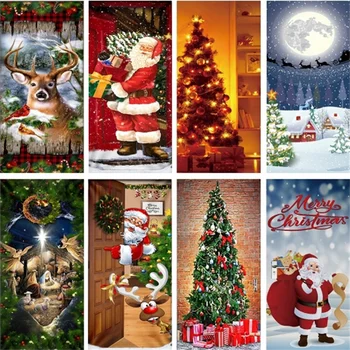 Vianočné Dvere Nálepky Nástenná Maľba Santa Claus Strom Samolepiace Šťastný Nový Rok Narodenia Ježiša Plagát, Vianočné Dekorácie, Tapety