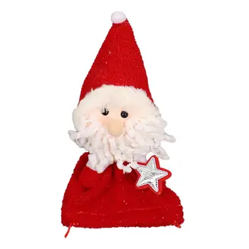 Vianočné Goody Taška Vianočné Opakovane Santa Claus bábika skladovanie taška Vianočné snehuliak Candy Darčeková Taška s naťahovacou Šnúrou Dodávky