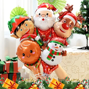 Vianočné Tému Ručné Balóny Štrajk Stick Hliníková Fólia Strana Fólie Ballon Santa Claus Snehuliak Jeleň Dekorácie Dieťa Dary