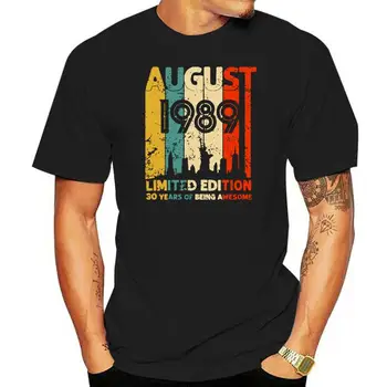 Vintage Augusta 1989 Tričko 30 Ročný Tee 1989 Darček K Narodeninám T-Shirt Mem Black Hip-Hop Tee Tričko