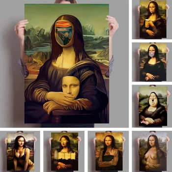 Vtipné Mona Lisa Da Vinciho Dielo Portrétne Umenie Slávne Obrazy Na Plátne Spálňa Plagáty Vytlačí Na Stenu Obrázky Moderného Domova