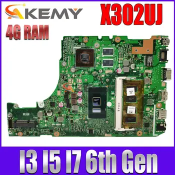 X302UA_UJ Notebook základná Doska Pre ASUS X302UV X302U X302UA X302UJ Doske S I3-6100U I5-6200U I7-6500U 4G RAM GT920M