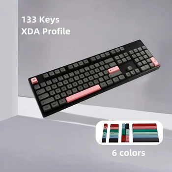 XDA Black Keycaps PBT Sublimačná Keycap 133 Kľúče Retro Na Mechanickú Klávesnicu Hry Office Klávesnica Tlačidlo Spp ISO Tlačidlo Enter