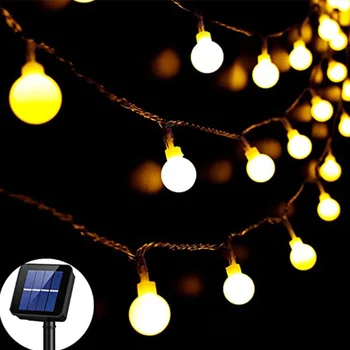 Y2K Piesku Loptu Solárne String Svetlá Nádvorie Vianočné Dekorácie Led Svetlá Vonkajšie Nepremokavé Powered Terasa Svetlo 282