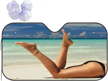 Čelného skla Zábavné slnečník Skladacia UV Lúčom Lady Horúce Nohy Slnečná Clona Chránič Slnečník, aby sa Vaše Vozidlo v Pohode