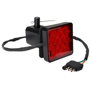 Červená 15 LED 2 palcový prípojné Vozidlo, Hitch Ťažné Trať Prijímač Kryt Brzdového Svetla s Pin 12V