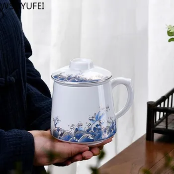 Čínsky Keramické Šálku Čaju s Filtrom Cestovné Prenosné Šálky Čaju Vody Oddelenie Úradu Vody Poháre Darček pre Domácnosť Čaj Nastaviť Drinkware