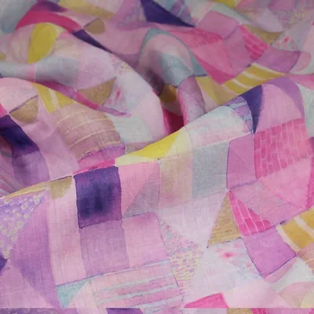 Šijacie Textílie podľa Meter Farba Nepravidelný Geometrický Vzor Tlač Lete Čistá Ramie Textílie, Šaty, Košele, Nohavice Textílie