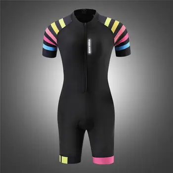 Ženské Triatlon Oblek - Krátke Rukávy Speedsuits Trisuit pre Ženy Plávanie Beh Cyklistické Športové Oblečenie